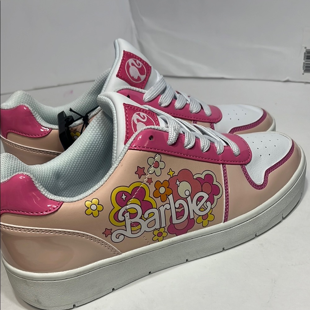Barbie Pink and White Floral Sneakers - Picture 3 of 15